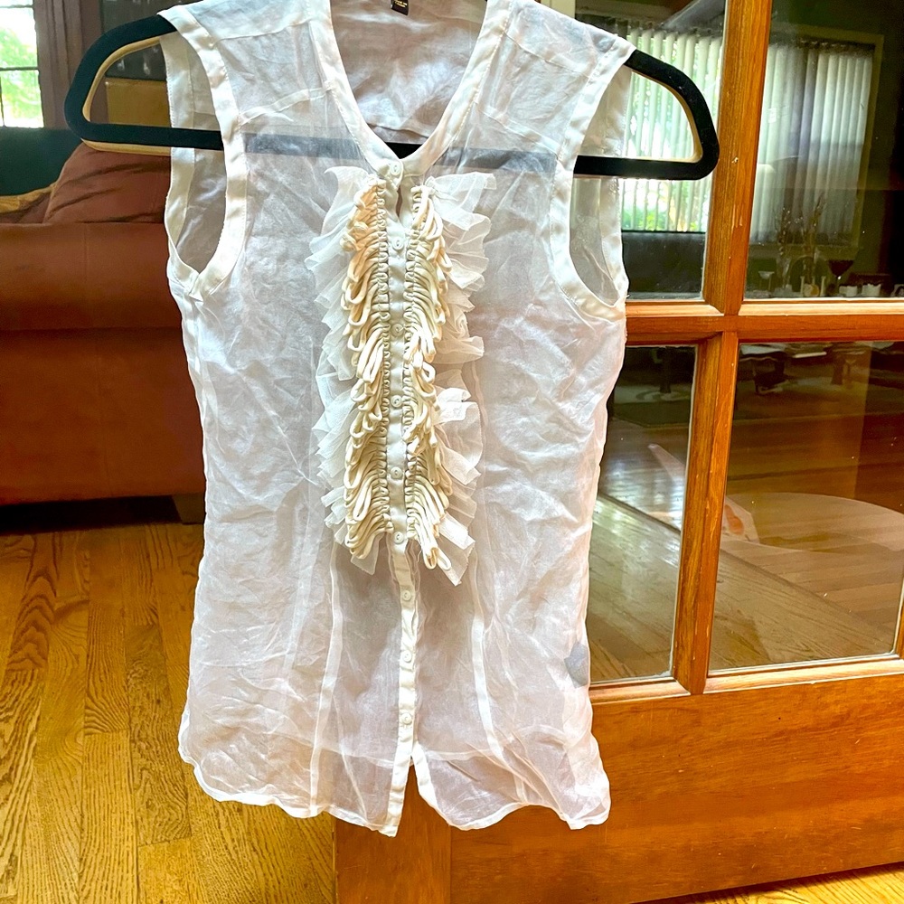 Cynthia Steffe sheer sleeveless blouse.